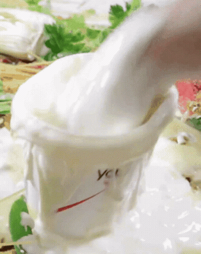 Someone Pouring Mayonnaise Into You Container GIF