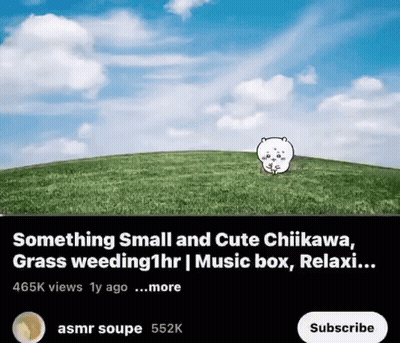 Something Small And Cute Chiikawa Grass Weeding 1Hr Music Box Relax GIF