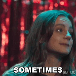 Sometimes Girl Shrugging GIF