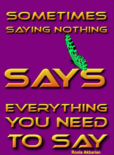 Sometimes Saying Nothing Says Everything Poster GIF