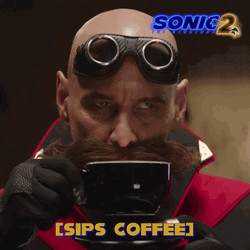 Sonic 2 Doctor Eggman Sip Coffee GIF