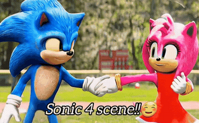 Sonic And Amy Holding Hands Sonic 4 Scene GIF