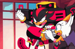 Sonic And Shadow Fighting GIF