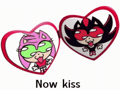 Sonic And Shadow Heart Mirror Now Kiss GIF