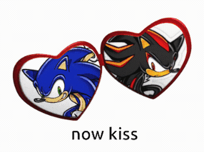 Sonic And Shadow In Hearts Now Kiss GIF