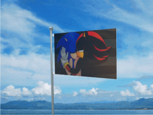 Sonic And Shadow Kissing Flag GIF
