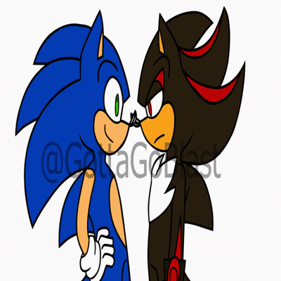 Sonic And Shadow Standing Next To Each Other GIF
