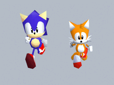 Sonic And Tails From The Video Game Sonic The Hedgehog Are Dancing Together GIF