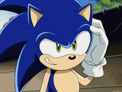 Sonic Cartoon Head Scratch GIF
