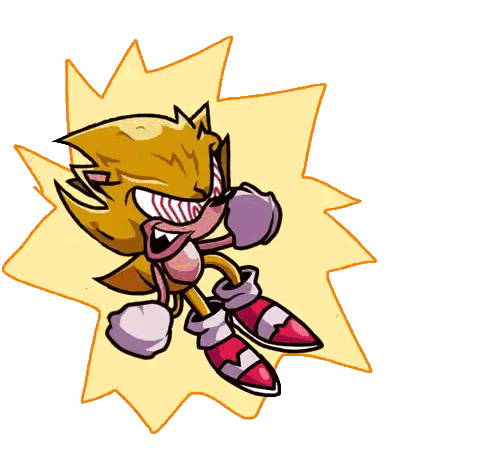 Sonic Character With Yellow Lightning Bolt Sticker