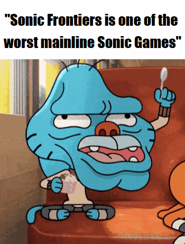 Sonic Frontiers Is One Of The Worst Mainline Sonic Games According To Gumball GIF