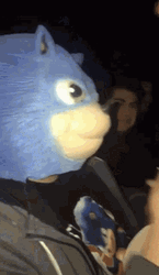 Sonic Hedgehog Mascot Eating Popcorn Movie