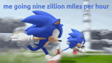 Sonic Hedgehog Running Fast Zillion Miles  GIF