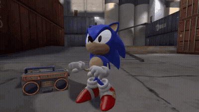 Sonic Holding Boombox Dancing GIF