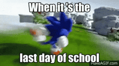 Sonic Jumping When It's Last Day Of School GIF