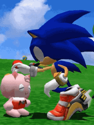 Sonic Petting Amy Rose GIF