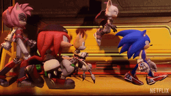 Sonic Prime Season 1 Characters Marching GIF