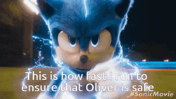 Sonic Running Fast To Keep Oliver Safe GIF