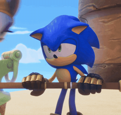 Sonic Standing On Wooden Pole GIF
