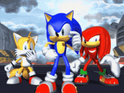 Sonic Tails And Knuckles Pose For Picture GIF