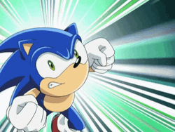 Sonic The Blue Hedgehog Running Punch  GIF