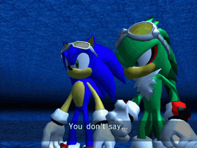 Sonic The Hedgehog And Jet The Hedgehog Are Standing Next To Each Other With The Words " You Don 'T Say " Above Them GIF