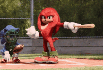 Sonic The Hedgehog And Knuckles The Echidna Play Baseball GIF