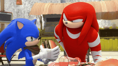 Sonic The Hedgehog And Knuckles The Echidna Table GIF