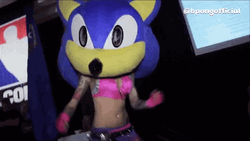Sonic The Hedgehog Big Head Mascot Dancing  GIF