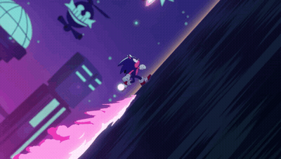 Sonic The Hedgehog Flying With Skull And Crossbones Background GIF