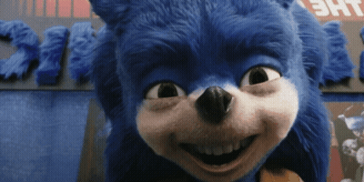 Sonic The Hedgehog In Front Of Sign GIF