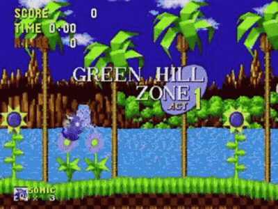 Sonic The Hedgehog In Green Hill Zone GIF