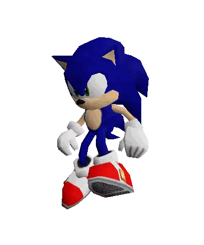 Sonic The Hedgehog In Red White And Blue Shoes Sticker