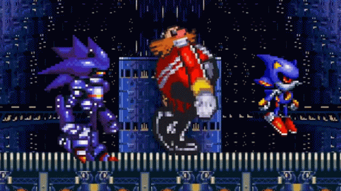 Sonic The Hedgehog , Metal Sonic And Eggman Are Playing A Video Game Together GIF