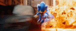 Sonic The Hedgehog Running Away From Explosion GIF