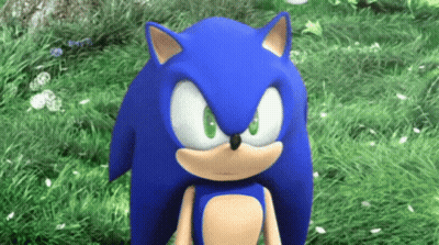 Sonic The Hedgehog Standing In Grass Looking GIF