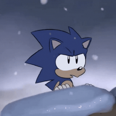 Sonic The Hedgehog Standing In Snow GIF