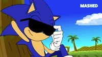 Sonic The Hedgehog Sunglasses Face Reveal GIF