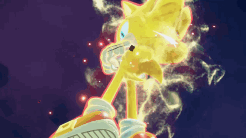 Sonic The Hedgehog Surrounded By Purple And Red Background GIF