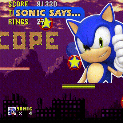 Sonic The Hedgehog Thumbs Up Score 91330 GIF