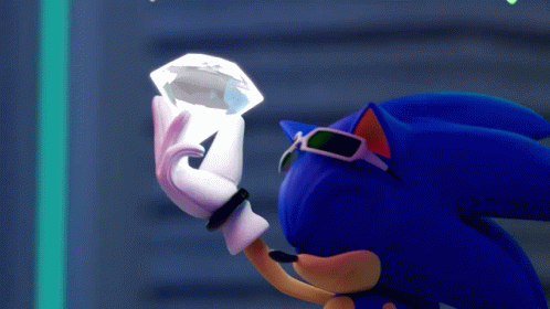 Sonic The Hedgehog With Sunglasses Holding Diamond GIF