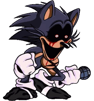 Sonic The Hedgehog With Blood Holding Microphone Sticker