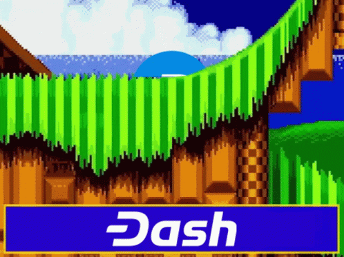 Sonic The Hedgehog With Dash Written On Bottom GIF