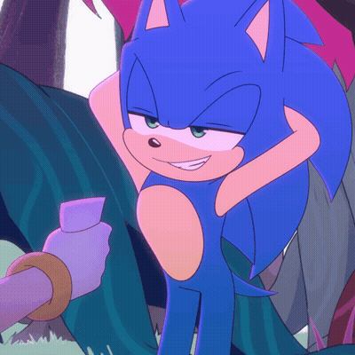 Sonic The Hedgehog With Purple Ring On Wrist GIF