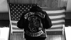 Sons Of Anarchy Jacket And United States Flag GIF