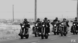 Sons Of Anarchy Motorcycle Club Members Riding Bikes GIF
