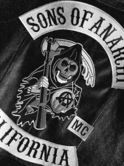 Sons Of Anarchy Patch On Leather Jacket GIF