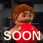 Soon Puppet Rubbing Red Ball GIF