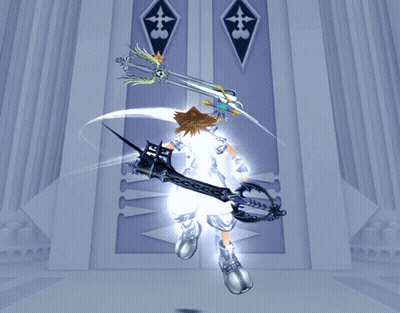 Sora From Kingdom Hearts Holding Key GIF