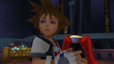 Sora From Kingdom Hearts Holding Sword GIF